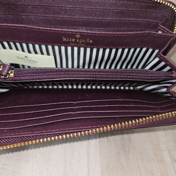 Kate Spade Purple Wallet Missing Outer Zipper Pull - Picture 7 of 8